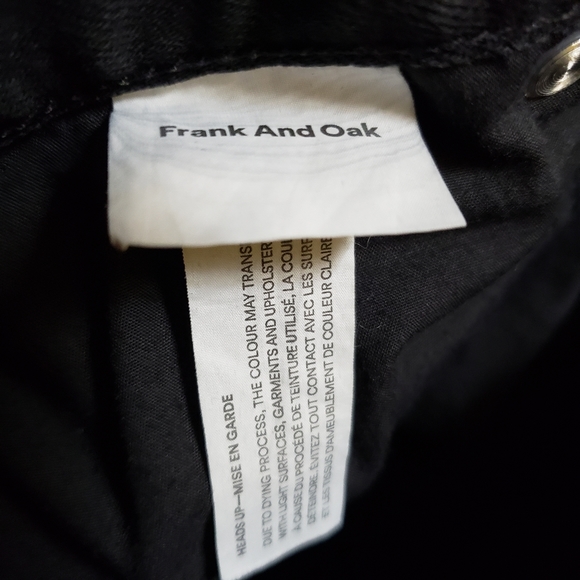 Frank and oak Dylan Slim Jeans Black 32 × 31 Button Fly - Picture 7 of 9